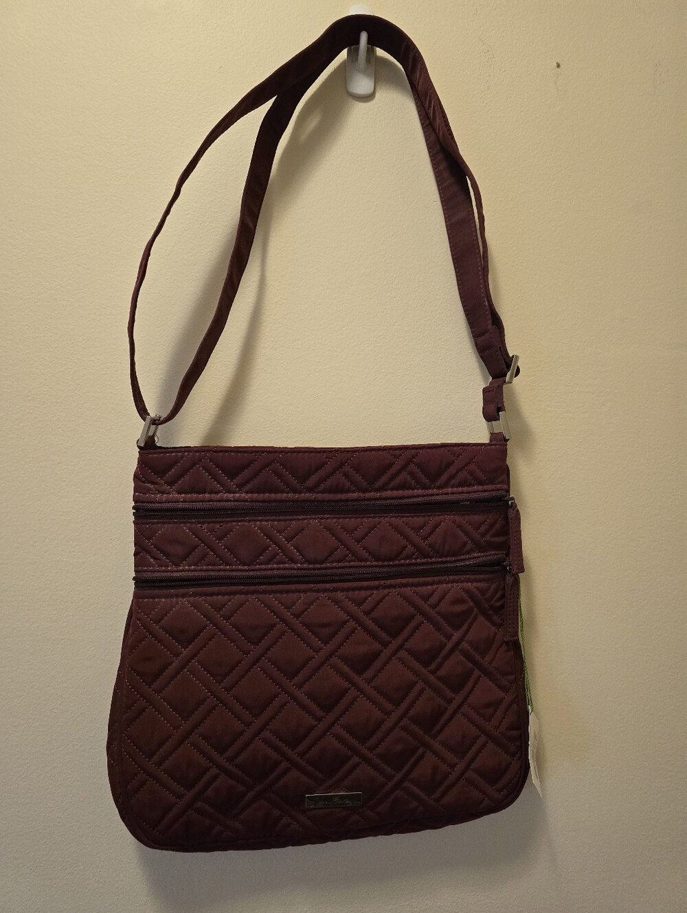 Vera Bradley Solid Quilted Triple Zip Hipster Crossbody Bag - Burgundy
